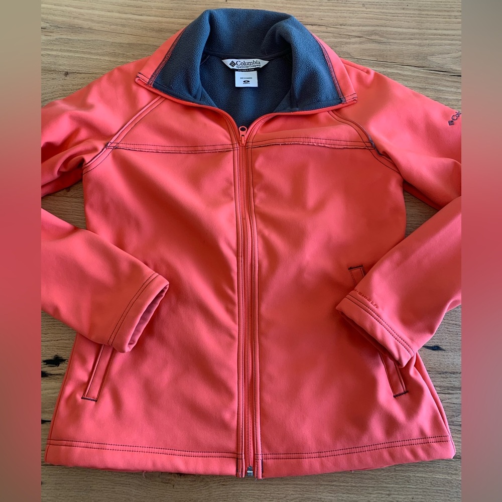 Columbia Full Zip Jacket‎ Orange Gray Women’s Medium Preloved